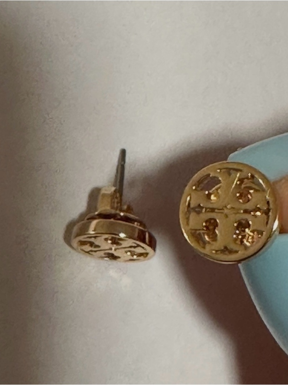 Tory Burch Gold Logo Stud Earrings - Women Jewelry